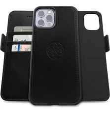 ★Dreem フィボナッチ（Fibonacci）2イン1 財布型ケース Apple iPhone 13 Pro Max用 - 高級ヴィーガンレザー製 マグネット着脱式 耐衝撃 携帯電話ケース RFIDカード保護機能 フリップスタンド付き - ブラックのサムネイル