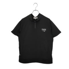NO COFFEE×CLUBHAUS ノーコーヒー クラブハウス ゴルフ ハーフ ジップ 裾リブ 半袖 ピステ シャツ M ブラック