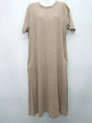 ◇ MUJI 無印良品 ムジルシ カジュアル Tシャツ 半袖 ロング ワンピース サイズM～L ブラウン レディース P  【1406180031534】