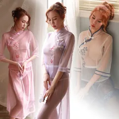 ★売れ筋★チャイナ服 ベビードール ロング丈スカート セクシーランジェリー【89  セット内容：上着スカートＴ おすすめ おしゃれ　人気 上品 8938