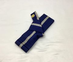 角帯/美品/未使用/正絹/紺/貝の口/ワンタッチ/マジックテープ/浴衣/着物/男物【ゆずりは】　10339