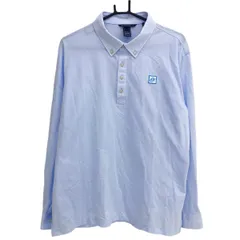 ★特価★【超美品】ゾーイ 長袖ポロシャツ ライトブルー×白 ストライプ ストレッチ 接触冷感 メンズ 4(XL) ゴルフウェア 2024年モデル ZOY