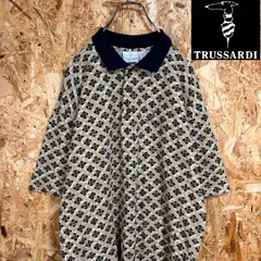 トラサルディイタリア製 総柄ポロシャツ Italy製 伊太利亜