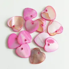 天然シェルパーツ ハート型 12個入 パープル [№ 103PU] 貝 海 カラフル レインボー プレート チャーム アクセサリー ハンドメイド資材 パーツ屋