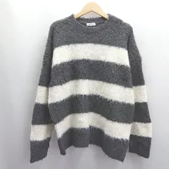 ◇ ⊇ ONCILY オンシェリー ボーダー柄 長袖 セーター サイズL グレー ホワイト メンズ E  【1504240010830】