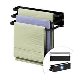 【新着商品】通気性がよく ふきん掛け キッチンタオルハンガー タオル掛け 強力マグネット 洗濯機前 ブラック タオルハンガー GAGUIUP