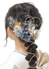 人気商品ドライフラワー 花 水引 ヘアーアレンジ 振袖 和服 ヘアアクセサリー 和装 着物 セット 袴 浴衣 髪飾り 成人式 髪飾り 結婚式 卒業式 人気 七五三 お祭り [JZOON] ポニーテール