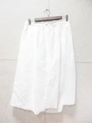 SM2 サマンサモスモス フレアスカート 膝丈 前ボタン スカラップ レース 刺繍 裏地付き ホワイト Mサイズ