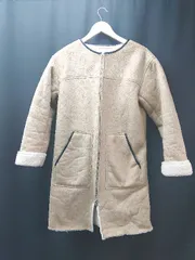 ◇ A day in the life クルーネック 裏起毛 無地 大人カジュアル 長袖 コート 表記なし ブラウン ブラック レディース E  【1307210047566】