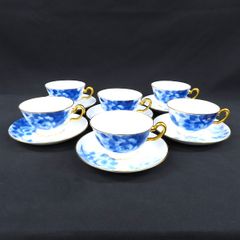 極美品 大倉陶園 ブルーローズ カップ＆ソーサー 4客セット 金縁 皇室 