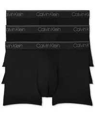 【送料無料】 カルバンクライン メンズ ボクサーパンツ アンダーウェア Men's 3-Pack Microfiber Stretch Low-Rise Trunk Underwear Black
