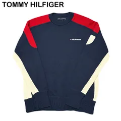TOMMY HILFIGER トミーヒルフィガー ワンポイントロゴ クルーネック メンズ レディース ニット セーター  Mサイズ