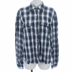 アルマーニ ジーンズ ARMANI JEANS シャツ ブラウス 長袖 チェック コットン グレー 青 ブルー系 Sのサムネイル