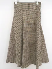 ◇ one after another NICE CLAUP ウエストゴム ロング フレア スカート サイズF ベージュ ブラウン ブラック レディース P  【中古】 【1210280030690】