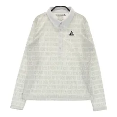 サイズ：LL LE COQ GOLF ルコックゴルフ  長袖ポロシャツ ロゴ総柄 グレー系 [240101350949]# ゴルフウェア レディース ストスト