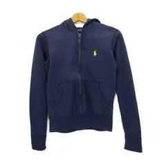 ポロ・ラルフローレン ジップアップパーカー ポニーロゴ トップス メンズ Sサイズ ネイビー POLO RALPH LAUREN 【中古】