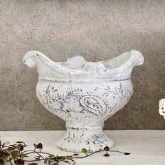 フラワーベース ジャー　ペイズリー柄　シャビーなフラワーポットのサムネイル