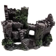 モデルノ ラ テール 水槽 オブジェ 隠れ家 アクアリウム 城水槽 遺跡 インテリア 置物 オーナメント 樹脂 緑 アクセサリー YM-301-SO Ａタイプ [Aタイプ]