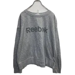 Reebok プリントスウェット トレーナー XL グレー リーボック 裏起毛 古着卸 アメリカ仕入 a708-5971