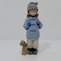 NAO by LLADRO　ナオ 　リヤドロ　旅をする少女　フィギュリン　犬　女の子　リュックサック　置物　オブジェ　インテリア小物　陶器　人形