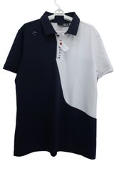 【美品】DESCENTE(デサント) ポロシャツ 白ネイビー メンズ XO ゴルフ用品 2506-0280 中古