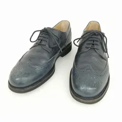 トッズ TOD'S メダリオン ウイングチップ レザー シューズ ビジネス ドレス 7 ネイビーのサムネイル