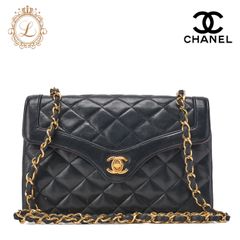 CHANEL シャネル　ミニマトラッセ 　ターンロック 　デザインフラップ 　チェーンショルダーバッグ ラムスキン ネイビー（ゴールド金具）レディースバッグ ハイブランド【中古】【送料無料】