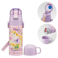 【新着商品】470ml 直飲み コップ飲み 430ml 2way 子供に優しい軽量タイプ ディズニー 塔の上のラプンツェル 水筒 25 保温 ステンレス 保冷 waterbottle スポーツボトルキッズ 子供用 子供 こども スケーター(Skater) 水瓶