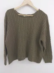 ◇ Simplicite シンプリシテェ ケーブル編み カットオフ 長袖 ニット セーター サイズF ブラウン系 レディース P  【中古】 【1305060003534】