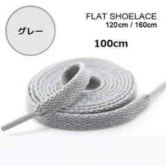 グレー　靴紐 100cm 平紐 靴ひも  シューレース  無地 I0413