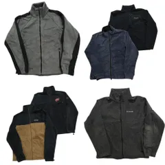 古着卸 まとめ売り コロンビア フリース 6枚セット (メンズ M ) ハーフジップ フルジップ ドローコード ジップポケット 中古 古着 NC2520