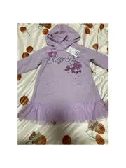 メゾピアノ 新品　ワンピース　90cm リボン　チュール　ラベンダー　秋冬服のサムネイル