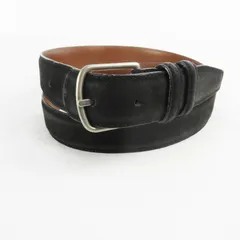 ジョルジオアルマーニ GIORGIO ARMANI ベルト 91/36 SIZE 50 黒 ブラック シルバー金具 スウェード レザー 牛革のサムネイル