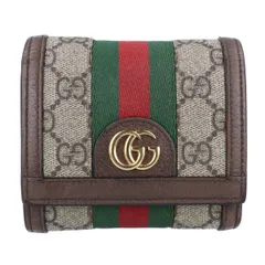 【GUCCI】グッチ オフィディア GGウォレット 598662 ベージュ エボニー GGスプリームキャンバス　財布 コンパクトウォレット レディース 【中古品】 USED-B 【9304】