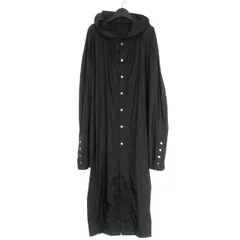リックオウエンス Rick Owens 21AW JUNBO TATLIN SNAP FRONT COVER WITH HOOD ライトロングコート ジャケット 48 ブラック 黒 RU02A5968-NZ 国内正規のサムネイル