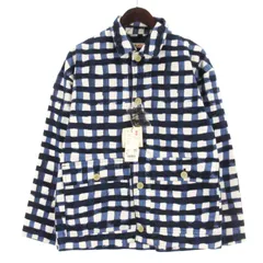 ユニクロ UNIQLO × マルニ MARNI タグ付き オーバーサイズ ユーティリティ ジャケット チェック ブルー系 S