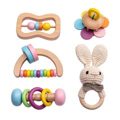 Mamimami Home ラトル ガラガラ 木のおもちゃ ガラガラのおもちゃ 初めてのおもちゃ ケース入り 天然木 ハンドラトル 赤ちゃん 幼児 おもちゃ 誕生祝い 出産祝い 知育玩具 ギフト 贈り物【うさぎ】
