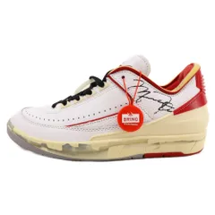 NIKE (ナイキ) ×OFF-WHITE AIR JORDAN 2 RETRO LOW SP DJ4375-106 オフホワイト エアジョーダン2レトロ ローカットスニーカー ホワイト/レッド US7.5/25.5cm