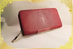 【新品・高級品】長財布　ガルーシャ　ラウンドファスナー　ポリッシュ　ワインレッド