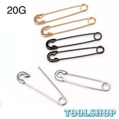 20：インダストリアル 【安全ピン】 ボディピアス  20G 20ゲージ イヤーロブ 軟骨 ヘリックス おもしろ 珍しい 可愛い おしゃれ