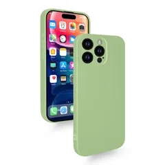 iPhone 15 Pro ケース 耐衝撃 シリコン カバー 軽量 薄型 柔軟 アイフォン15Pro スマホケース マット質感 指紋防止 擦り傷防止 落下防止 滑り止め ストラップホール付き (グリーン)