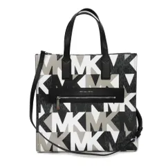 Michael Kors マイケルコース ケンリー ラージ トート ロゴ メタル ホワイト 2WAY ショルダーバッグ 未使用 MK モノグラム ブラック トートバッグ 35H1SY9T3T