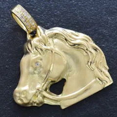 Y082203) K18 Pt900 ネックレストップ ルビー 馬 18金