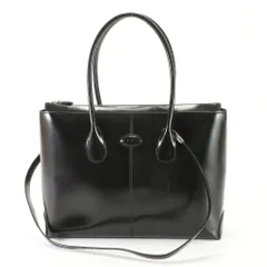 極美品 トッズ 2WAY Di トート バッグ ショルダー レザー ビジネス 通勤 ショルダー ブラック 黒 A4 メンズ レディース MMM AI7-3【中古】のサムネイル