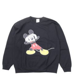 90s USA製 XL】逆さミッキー スウェット 黒 ディズニー ビンテージ