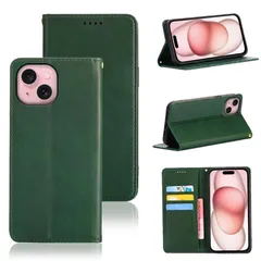 【新着商品】(グリーン) ノートブック型携帯電話保護カバー多機能携帯電話ホルスター財布携帯電話ホルダーバンプパターンテクスチャ耐久性摩擦耐性携帯電話ケース男性と女性に適した多色オプション 手帳型 ケース 15 に適用するiPhone