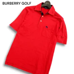 BURBERRY GOLF バーバリー ゴルフ 春夏 ホース刺繍★ 半袖 鹿の子 ポロシャツ Sz.M メンズ 日本製 赤