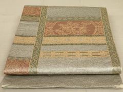 希少柄】袋帯 全通 正絹 更紗唐草文様 斜めぼかし 深緑 - メルカリ