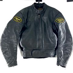 VANSON バンソン レザージャケット シングルライダース サイズ40 USA ブラック メンズ アウター【PF-103】