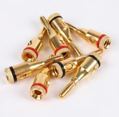 金メッキ　バナナプラグ　赤・黒　(4+4) 8本セット